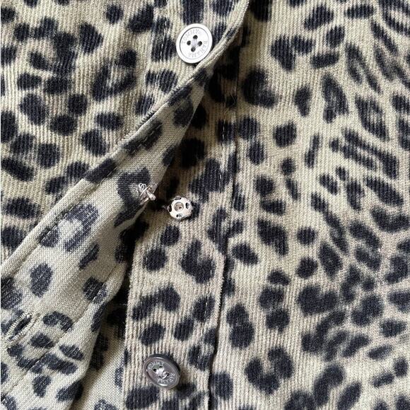 Tommy Bahama XS Shirt Dress | Leopard Corduroy, Cotton Belted Pockets Safari New - Picture 7 of 10